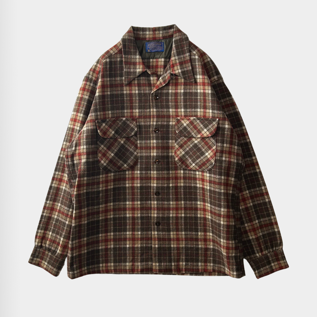 70’s PENDLETON ボードシャツ ブラウン (L)/A1650SH-SO