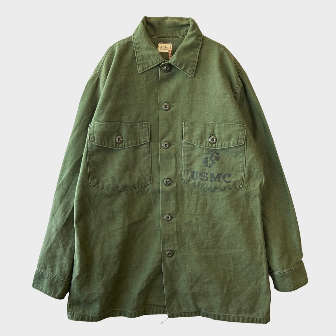 70's USMC ユーティリティーシャツ ステンシル OG 107 (15 1/2