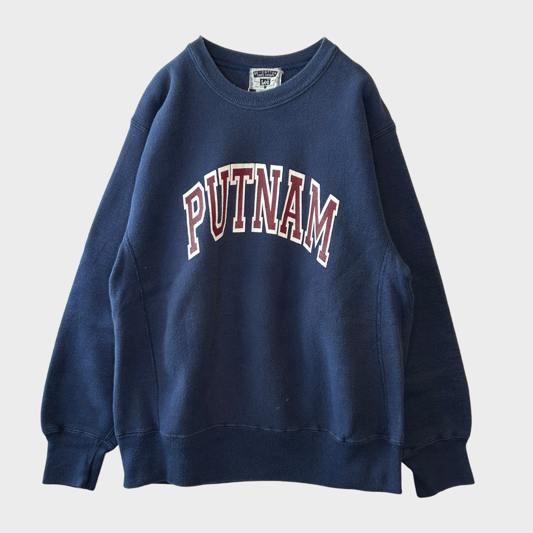 90's LEE "PUTNAM" リバースウィーブタイプ カレッジスウェット 紺 (L)/B2354S-SO