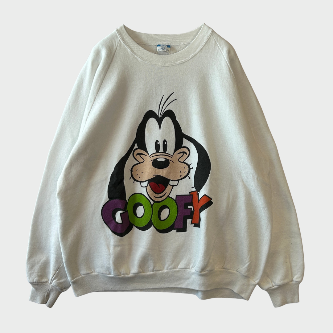 80's Disney Goofy ディズニー キャラクタースウェット 白 (One Size)/A7874S-SO
