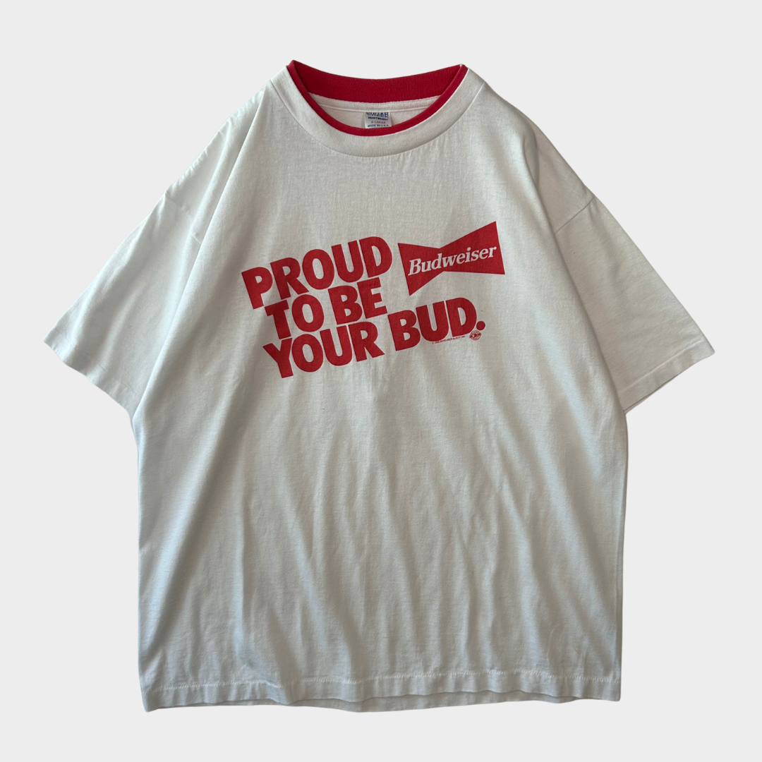 90's Sugar creek Budweiser バドワイザー Tシャツ 企業T 白 (XL)/A6426T-SO