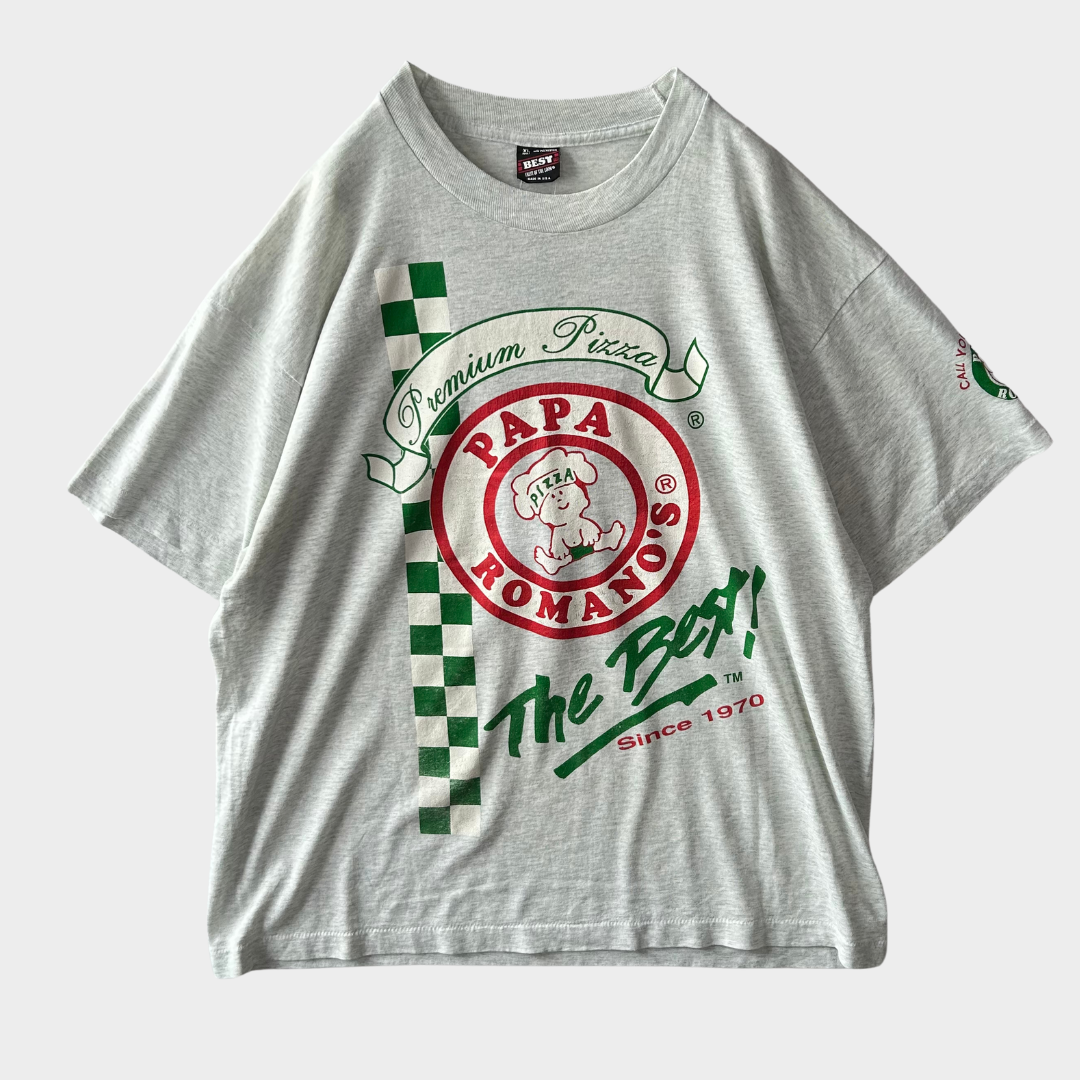90's PAPA ROMANOS 企業Tシャツ白(XL)/A2967T-SO