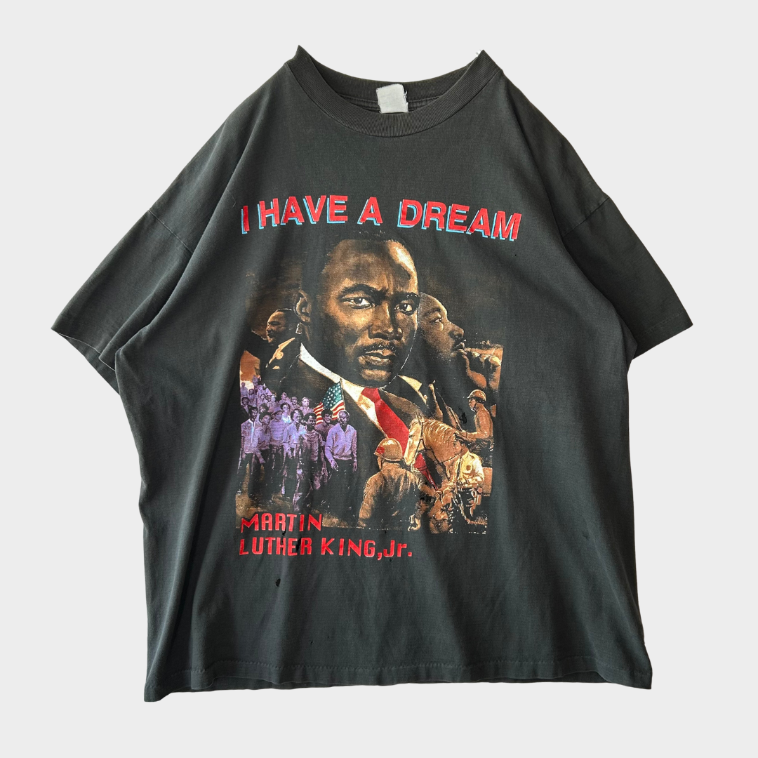 90's MARTIN LUTHER KING,Jr. "I HAVE ADREAM" キング牧師 Tシャツ 黒 (サイズ不明)/B2575T-SO