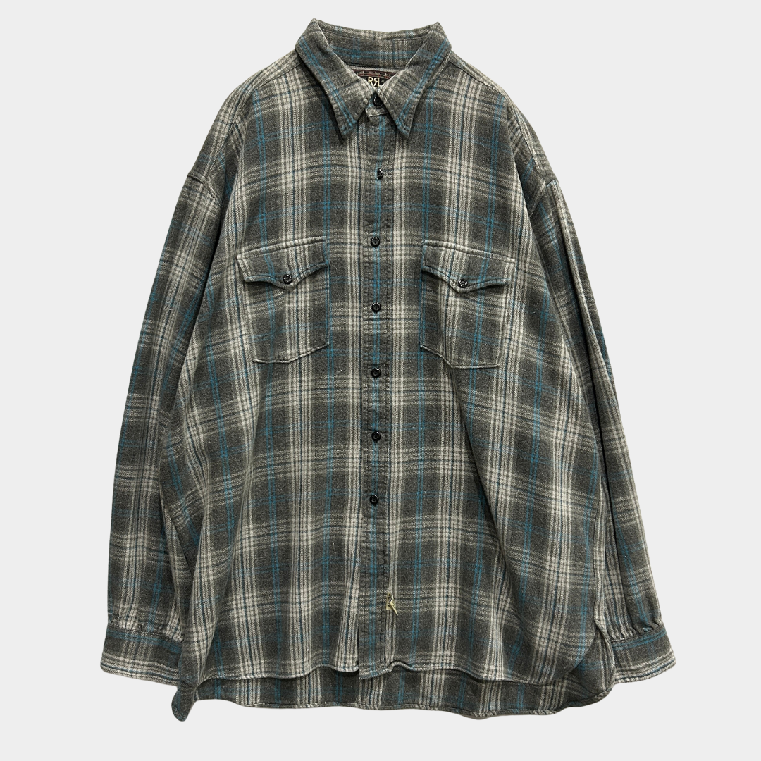 90's RRL Ralph Lauren shirt ラルフローレン ネルシャツ (XXL)/A8327S-SO