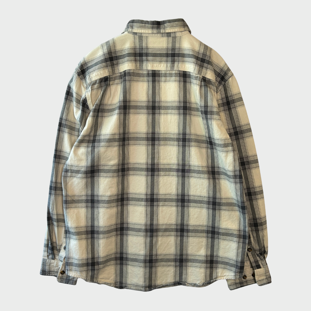 00's Carhartt カーハート フランネルシャツ 白黒灰 (M)/A7948SH-SO