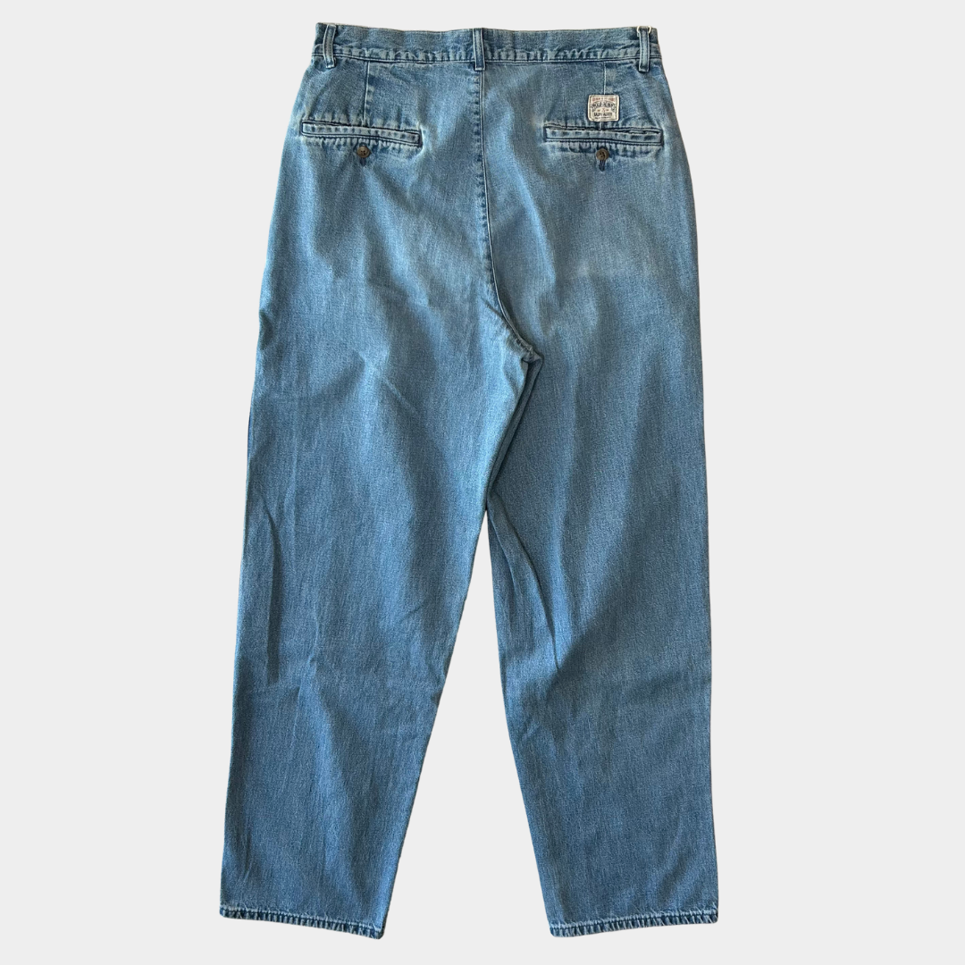 90's Polo Ralph Lauren”POLO DENIM"2タックデニムスラックス made in USA(30×30)/A5335P-SO