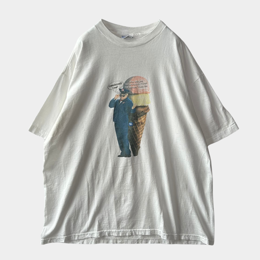 90's MAYTAG 洗濯機企業Tシャツ 白(XXL)/A4419T-SO