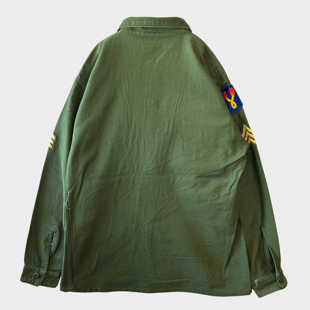60's US ARMY ユーティリティーシャツ OG 107 パッチ ミリタリー カーキ (サイズ不明)/A4956SH-SO