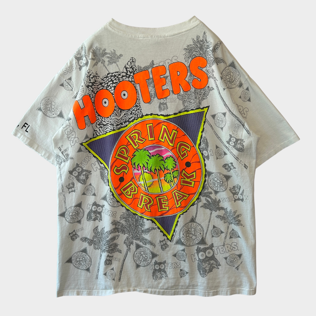 90's HOOTERS SPRINg BREAK レストラン&スポーツバー 企業Tシャツ 白 (XL)/B2067T-SO