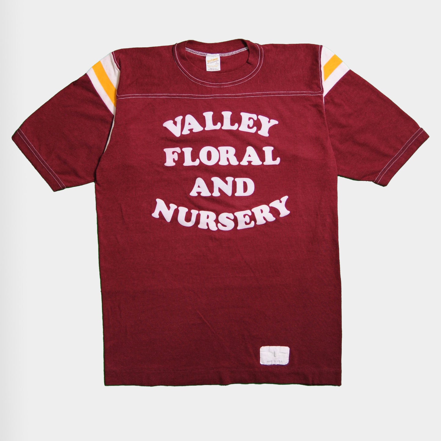 70's sportswear VALLY FLORAL AND NURSERY フットボールTシャツ(L)/A3102T-S