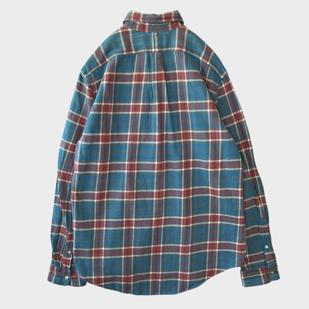 00's Ralph Lauren ラルフローレン チェックシャツ 青赤白 (L)/A7787S-SO