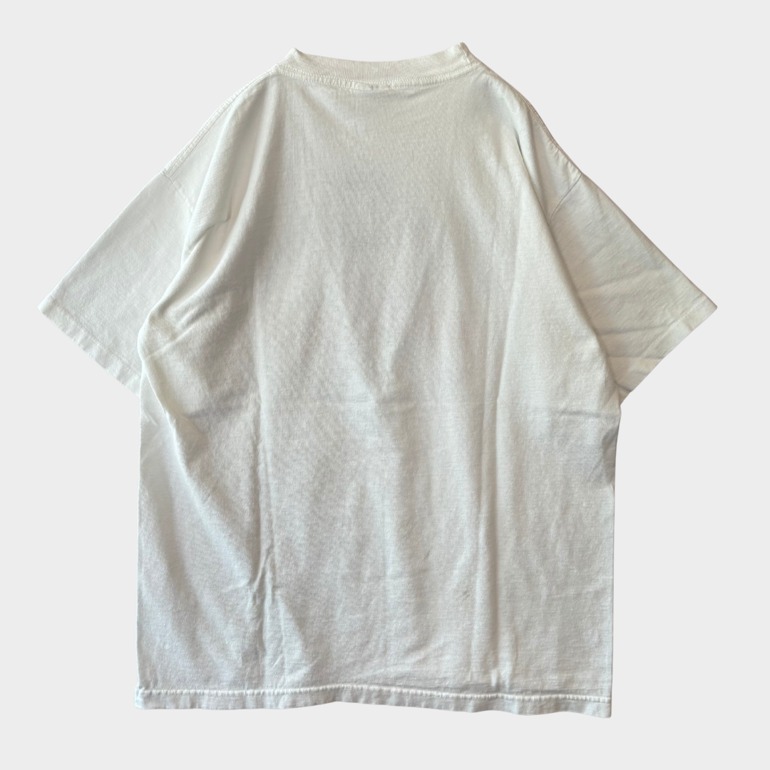 90's Murina JIM BEAM 200周年 バーボンウイスキー お酒Tシャツ 白 (L)/A7158T-SO