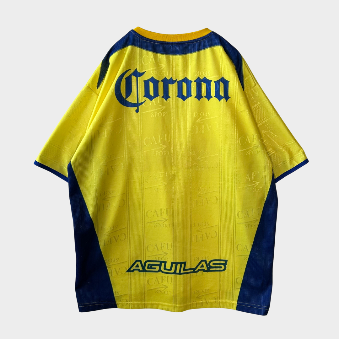 90's Club America Soccer Jersey Uniform Coca-Cola 黄青 (サイズ不明)/A0198T-SO
