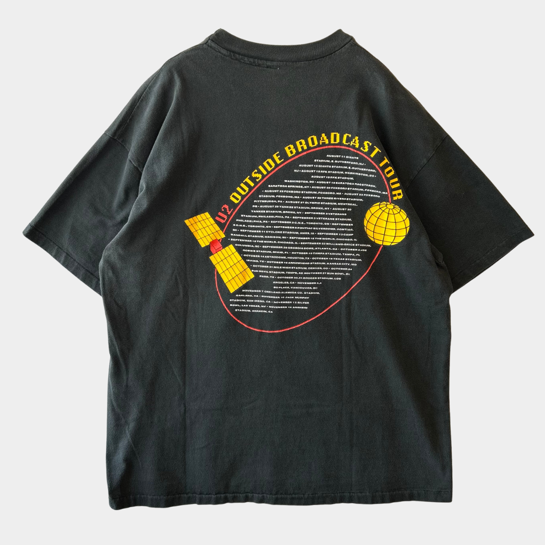 90's U2 "OUTSIDE BROADCAST"ツアーTシャツ 黒/A7254T-SO