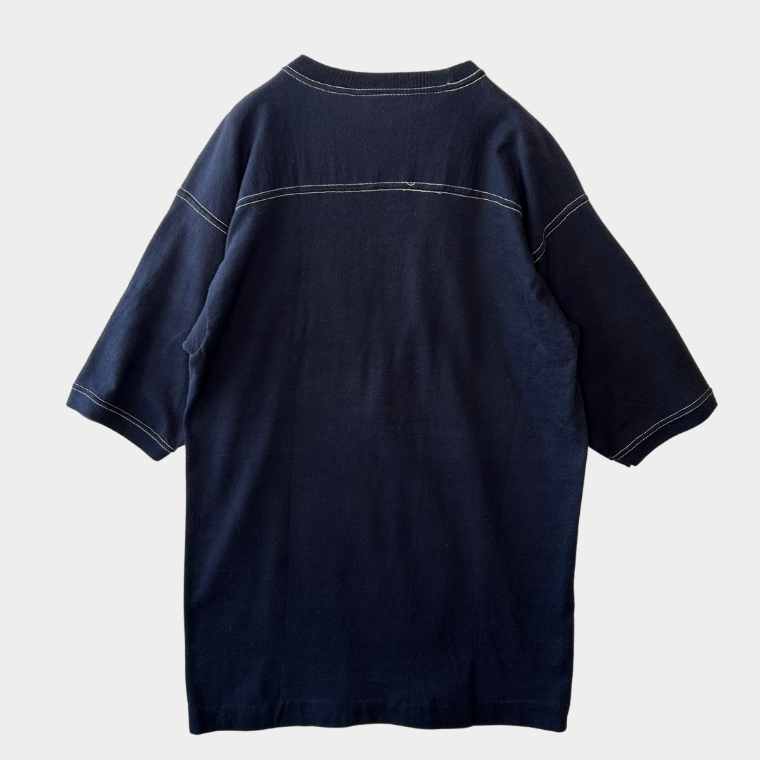 80's Unknown MICHIGAN フットボールTシャツ ネイビー (サイズ不明)/A6392T-SO