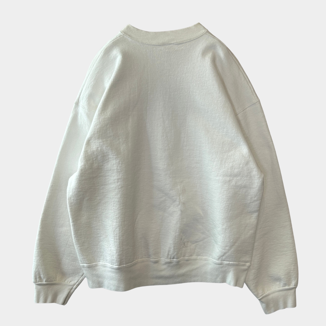90's Fruit of the Loom"LET'S PEACE IT TOGETHER" アートスウェット 白(XL)/B0951S-SO