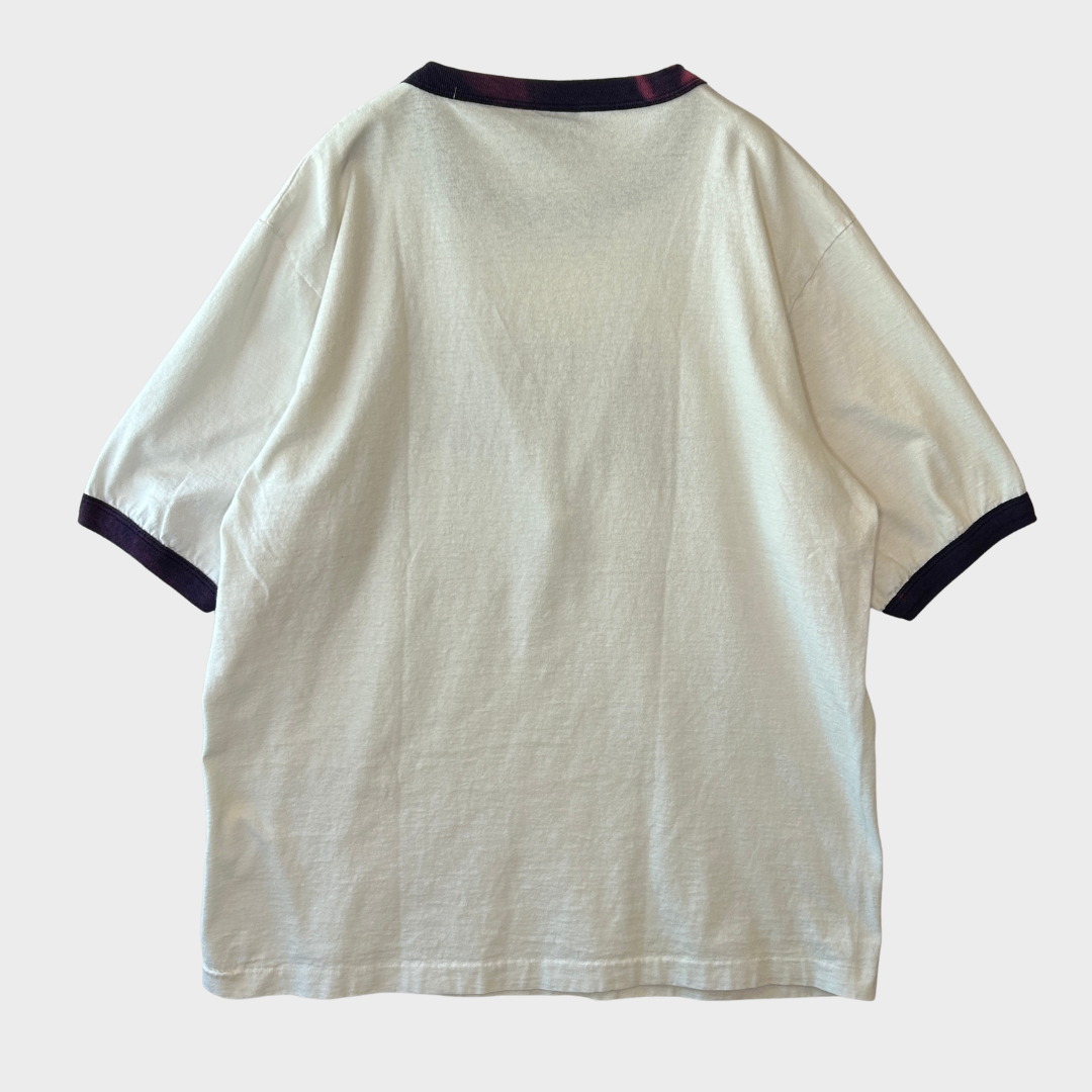 90's Changes SUPER MARIO BROS. スーパーマリオ リンガーTシャツ 白 (XL)/A6561T-SO