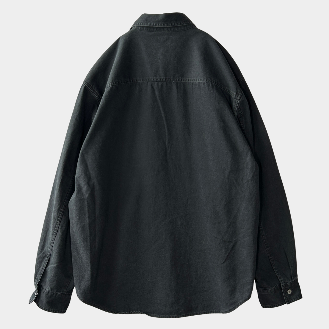 00's LEVI'S JEANS black cotton shirt リーバイス ブラック コットンシャツ (L)/B2956SH-SO