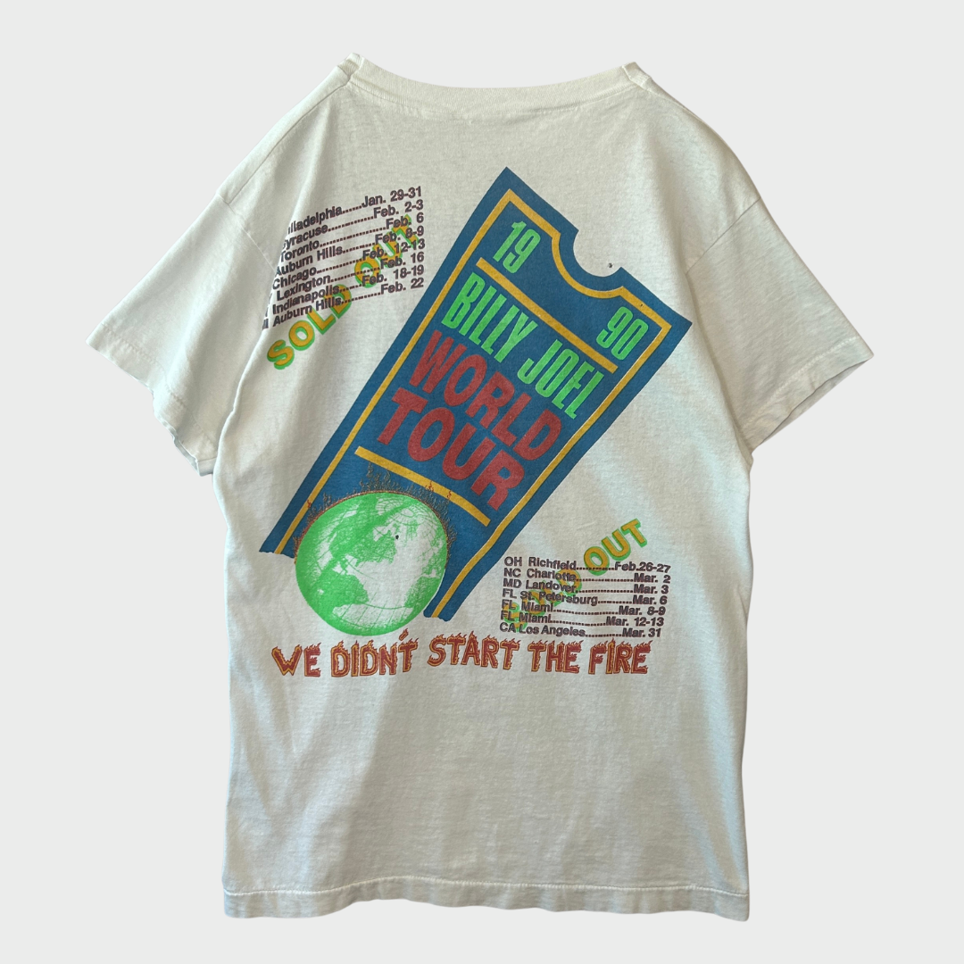 90's BILLY JOEL STORM FRONT 1990 ツアーTシャツ 白 サイズ不明 /A7505T-SO