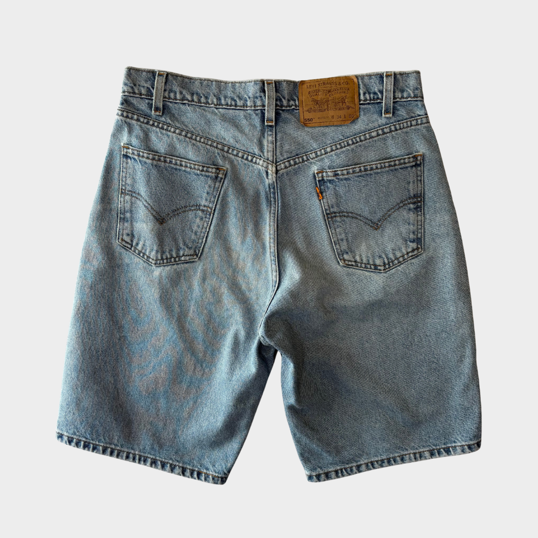 00's Levi's 550 リーバイス ショーツ ハーフパンツ オレンジタブ 薄青 (W34)/B2287P-SO