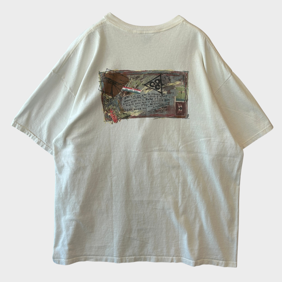 90's NIKE acg VIA AIR MAIL アートTシャツ 白 (XL)/B2787T-SO