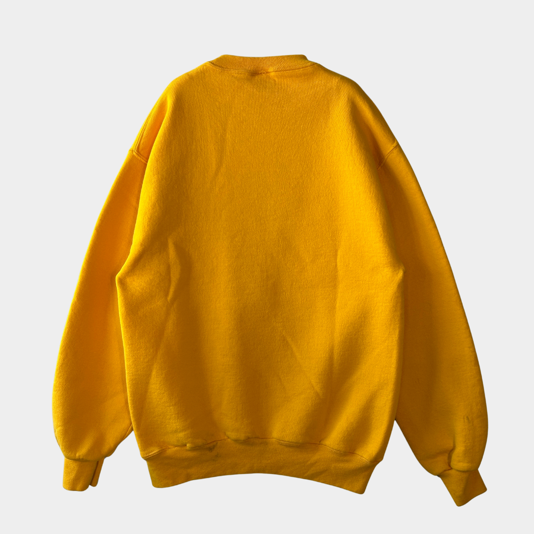 90's RUSSELL ATHLETIC "STILLWATER PIONEERS" カレッジ スウェット イエロー (M)/A6712S-SO