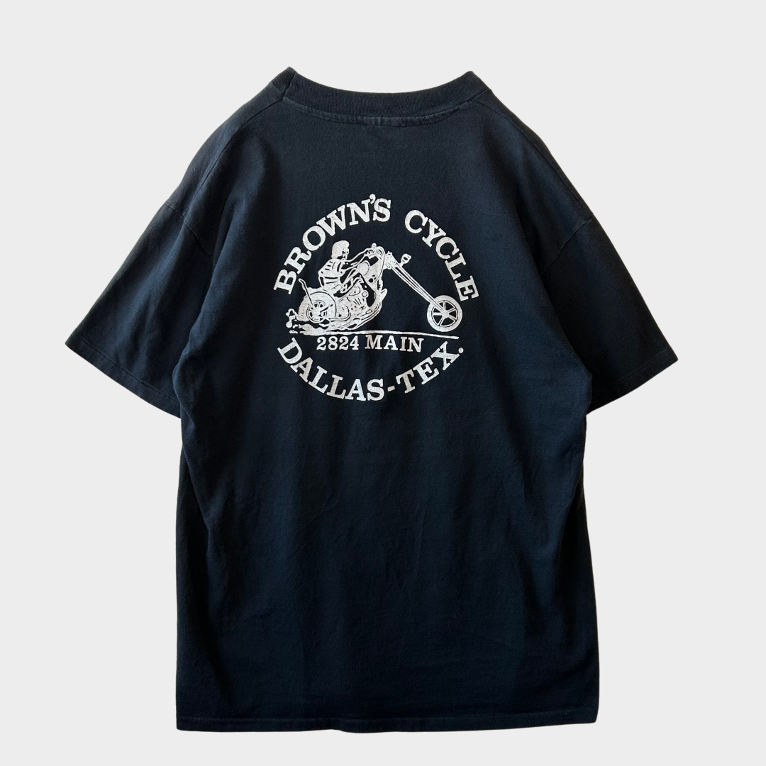 90's Harley-Davidson BUY AMERICAN Tシャツ 黒 (サイズ不明)/A6983T-SO