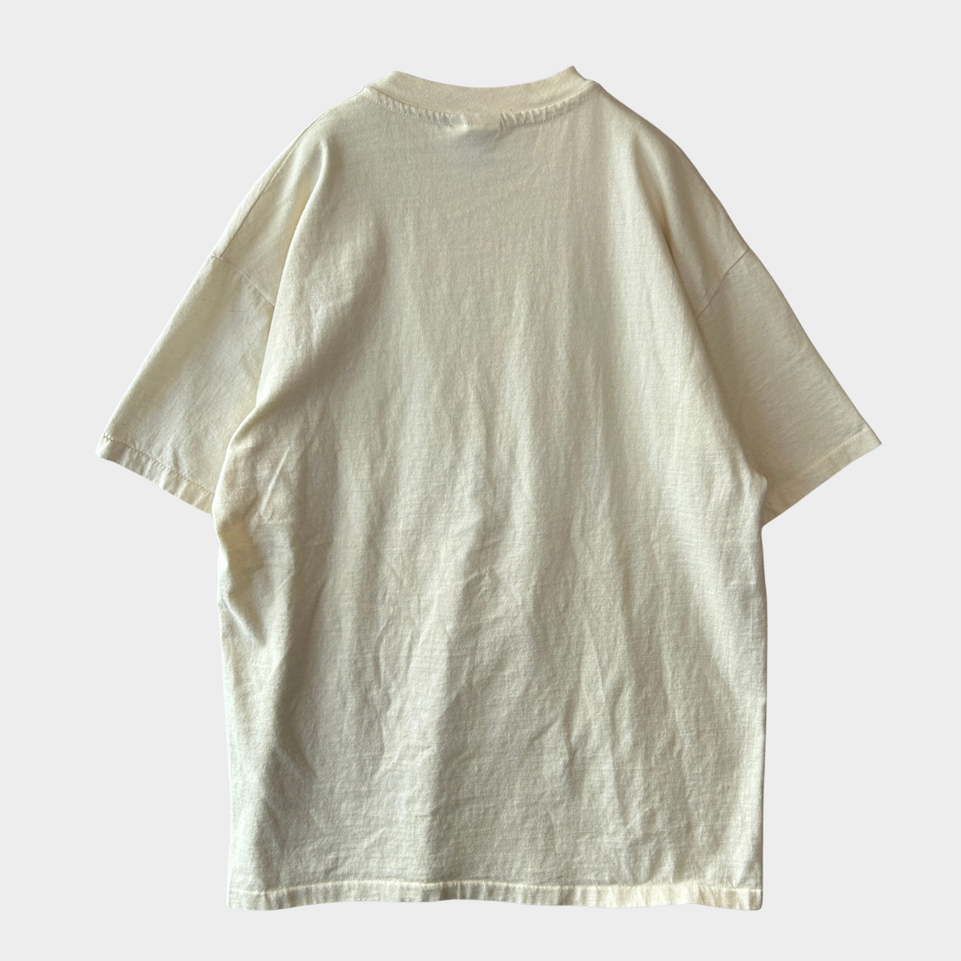 90's Hanes NEW YORK 農作物 野菜Tシャツ ベージュ (L)/A7155T-SO