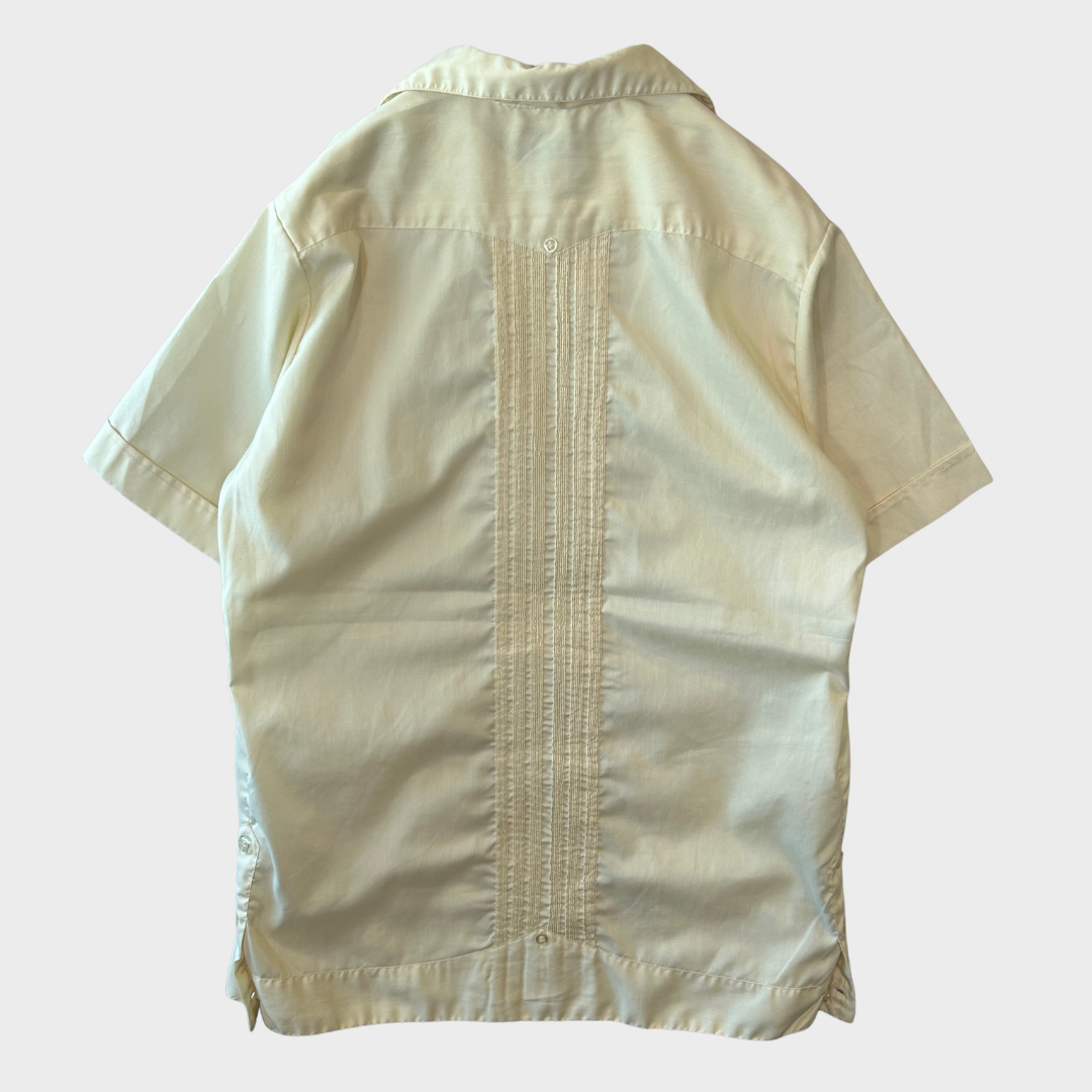 70's Meridana キューバシャツ 半袖シャツ 白 (M)/A4486S-SO