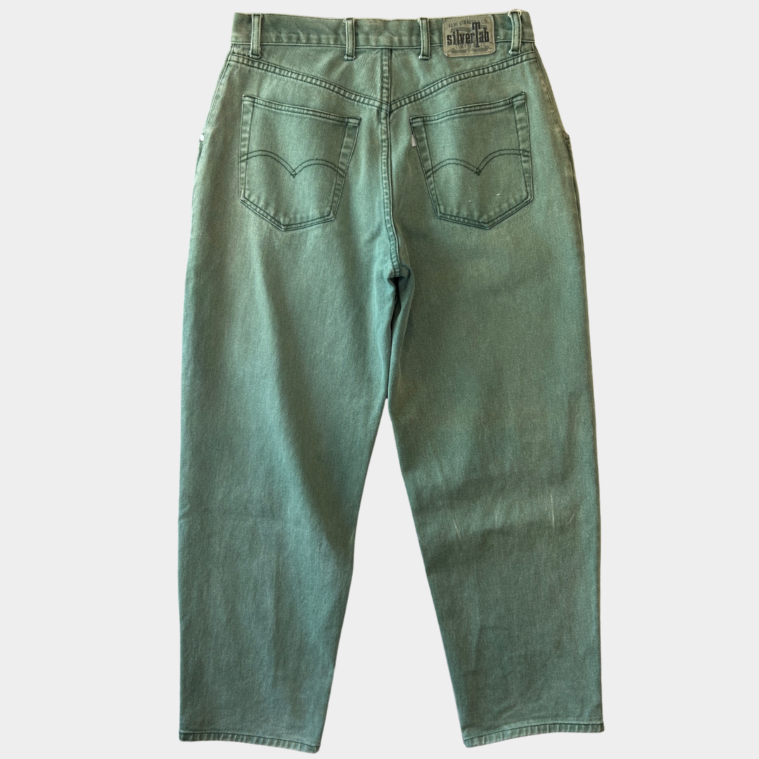 90's Levi's Silver Tab シルバータブ"BAGGY" デニムパンツ グリーン(34×30)/B1914P-SO