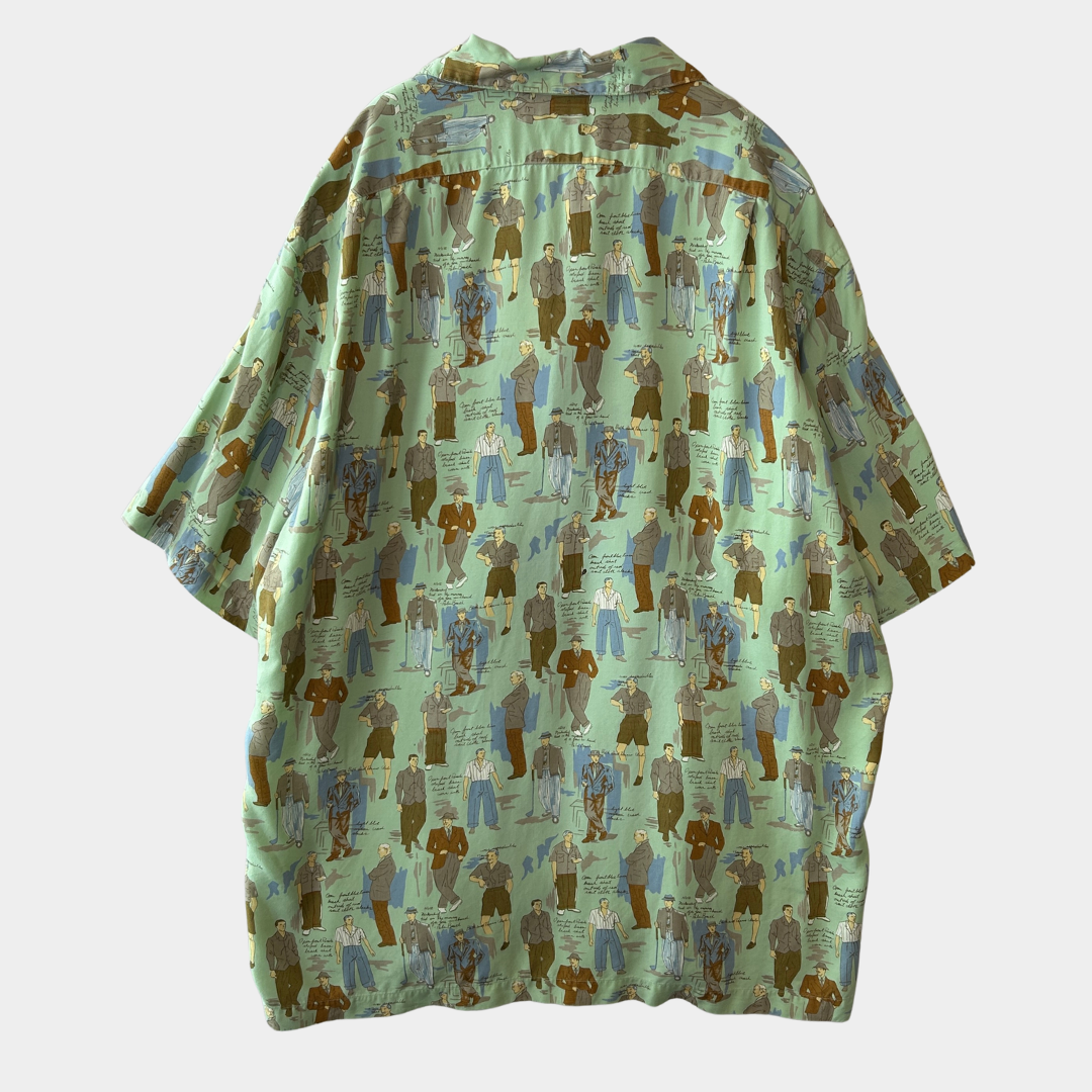 90's Polo by Ralph Lauren ラルフ Old Peoples レーヨンオープンカラーシャツ (XL)/A3725SH-SO