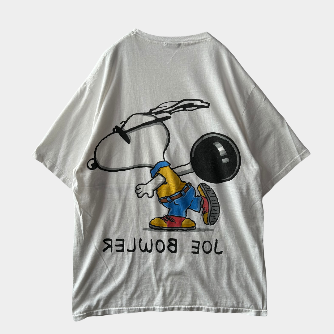 90's Changes JOE BOWLER スヌーピー 両面プリントTシャツ 白」(XL)/B2377T-SO