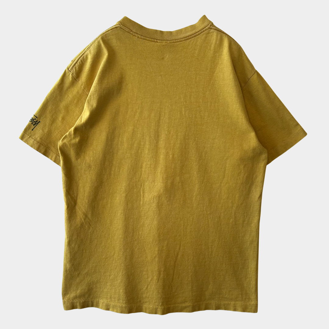 90's Stussy オールドステューシー カモフラ”S”ロゴTシャツ USA製 マスタード(M)/A7242T-SO