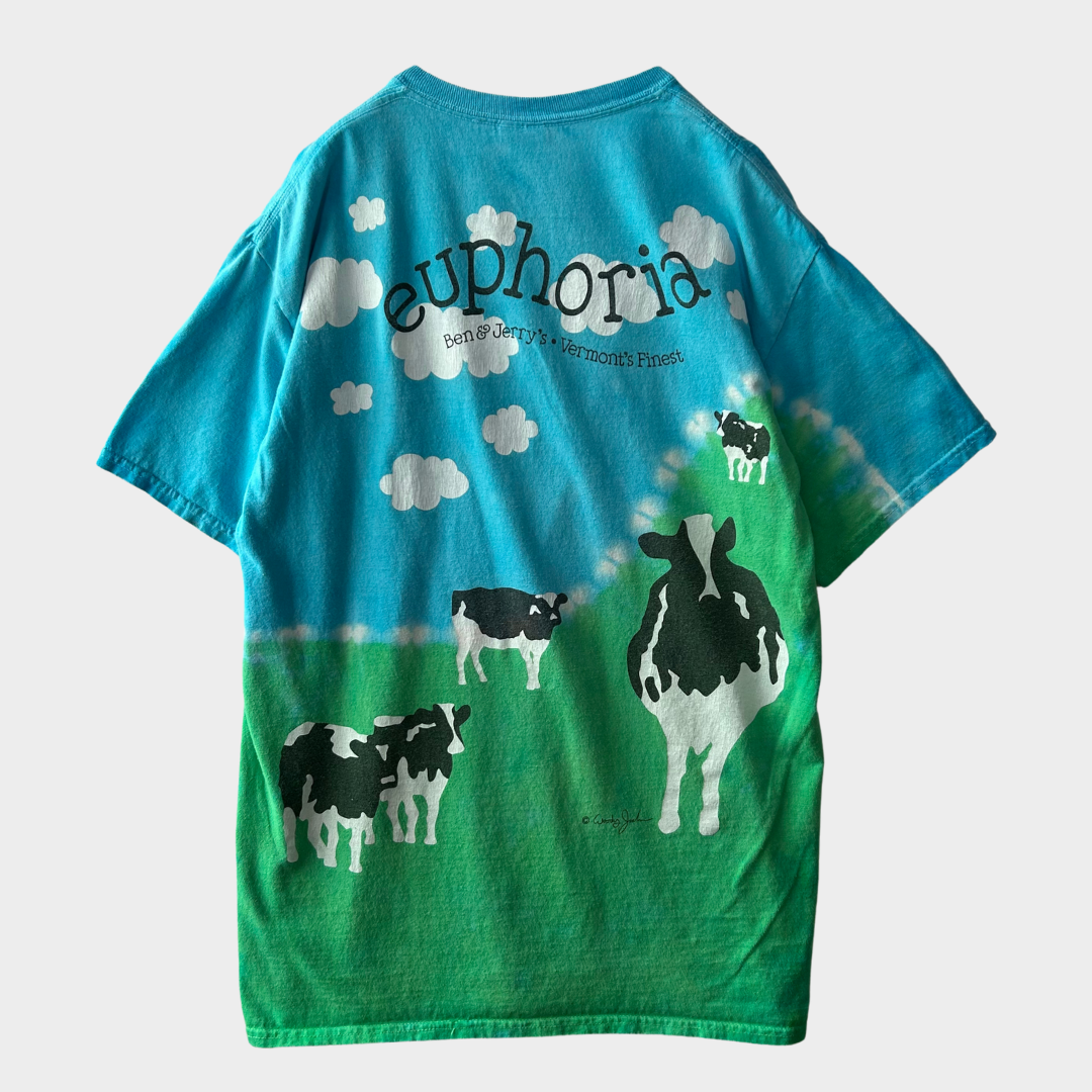00's GILDAN BEN&JERRY'S アイスクリーム 企業Tシャツ 青緑 (M)/B2028T-SO