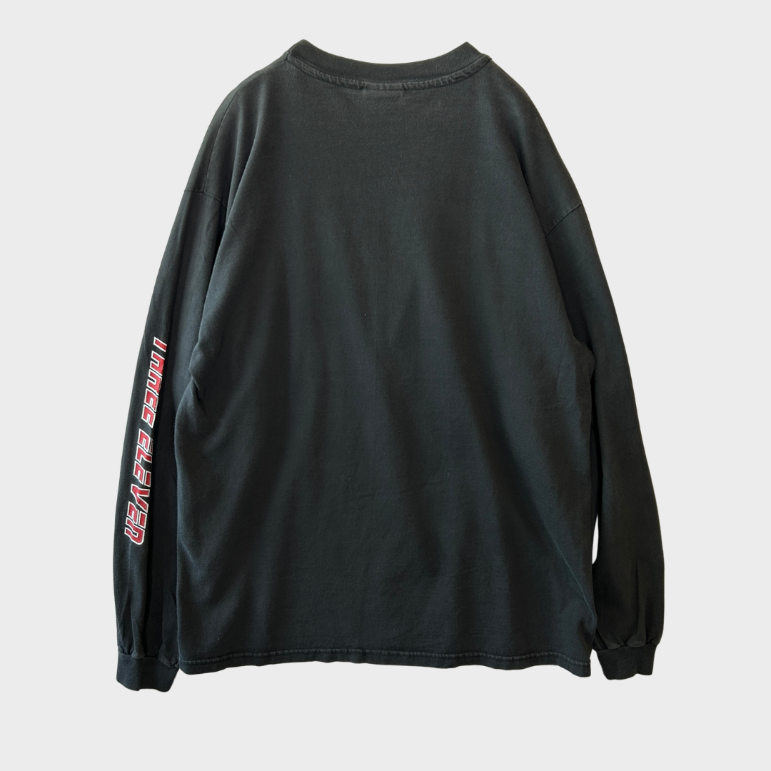 90's Hanes 311 Three Eleven 袖プリント バンド ロンT 黒 L /A1752T-SO