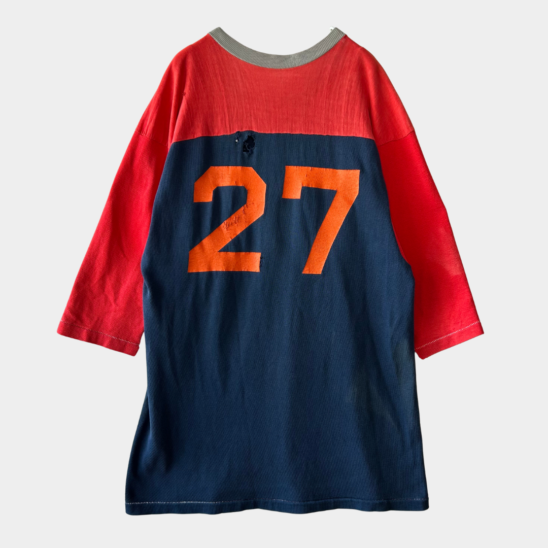 70's champion football T-shirt "27" チャンピオン フットボール Tシャツ ネイビー レッド (L)/A3444T-SO