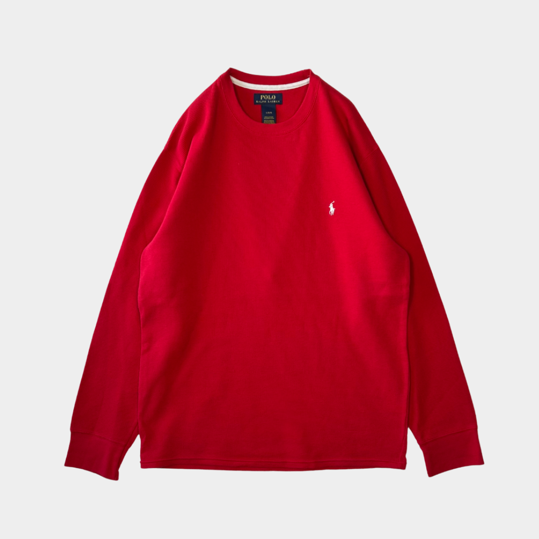 POLO RALPH LAUREN サーマルシャツ 赤 (L)/B1347T-SO