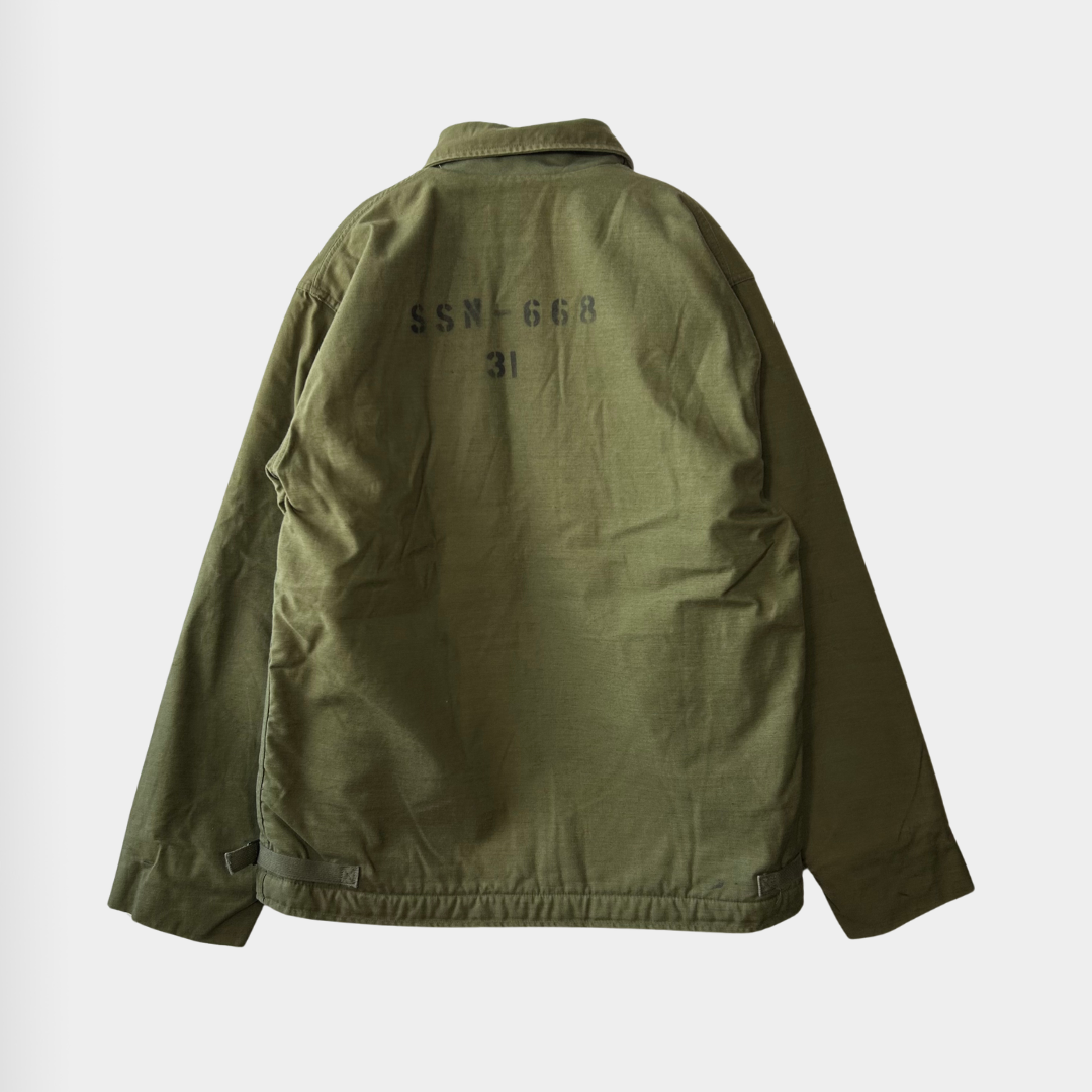 80's U.S.NAVY A2 デッキジャケット(L)/A6038J-SO