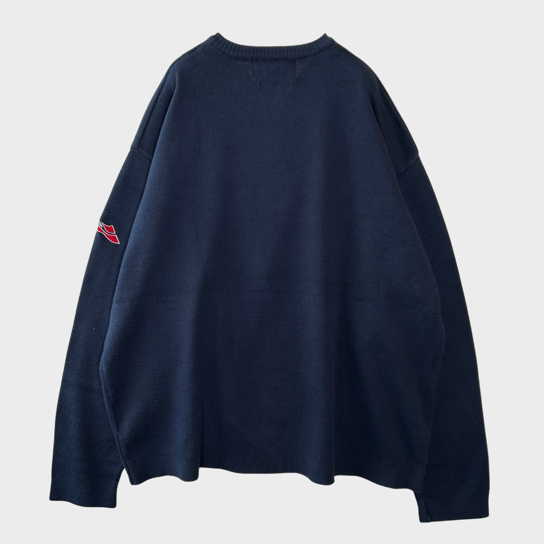 90's POLO SPORT コットンニット ネイビー XXL /A8112K-SO