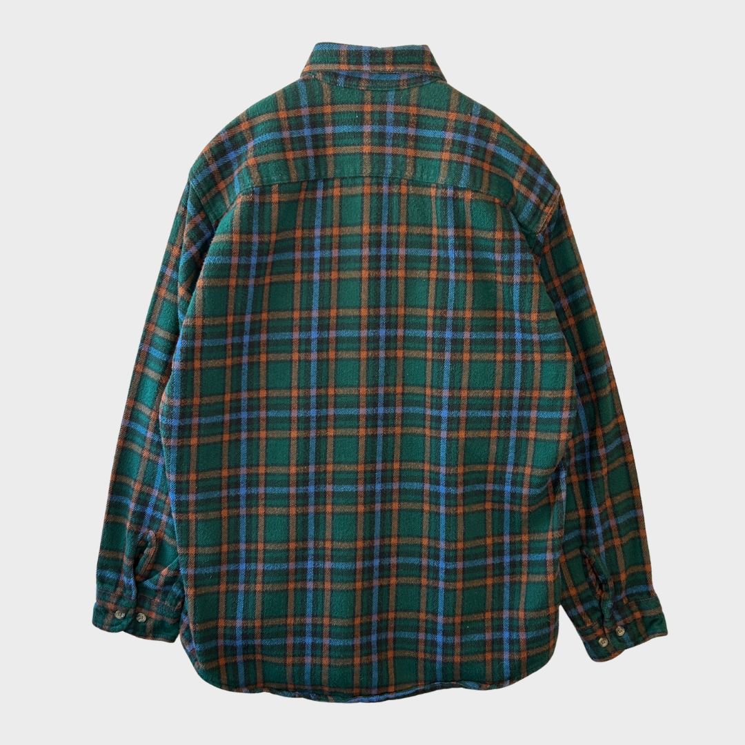 00's Wool Rich フランネルチェックシャツ 青緑橙 (M)/A7783SH-SO