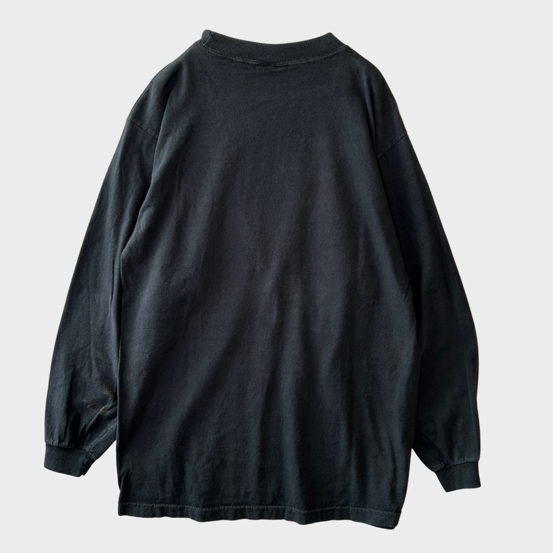 90's SUN Warner Bros バッグスバニー&タスマニアンデビル ロングTシャツ 黒 (M)/B2534T-SO