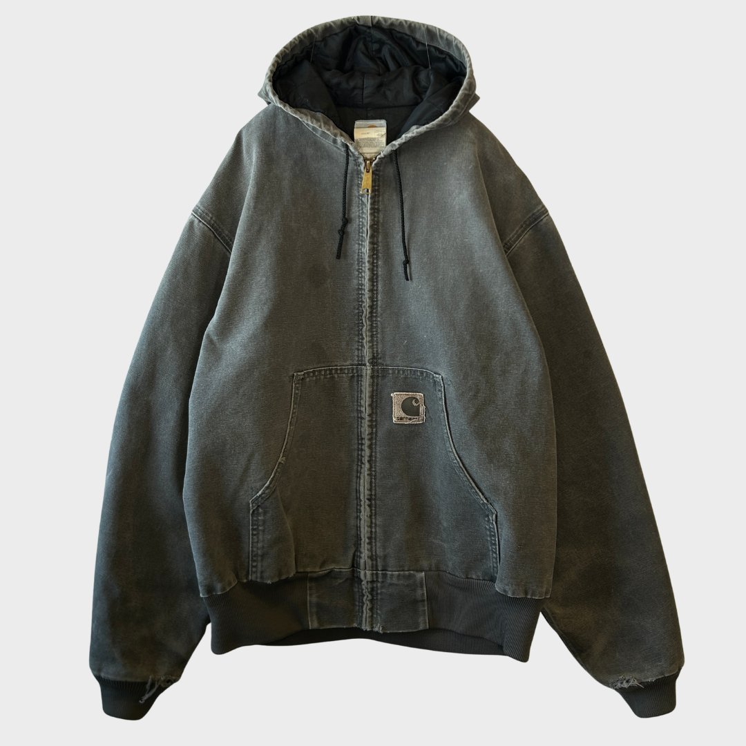 （希少サイズ・ヒゲあり‼️）Carhartt アクティブジャケット短丈　グレー 最新商品 Carhartt グレー アクティブジャケット USA 【公式通販】