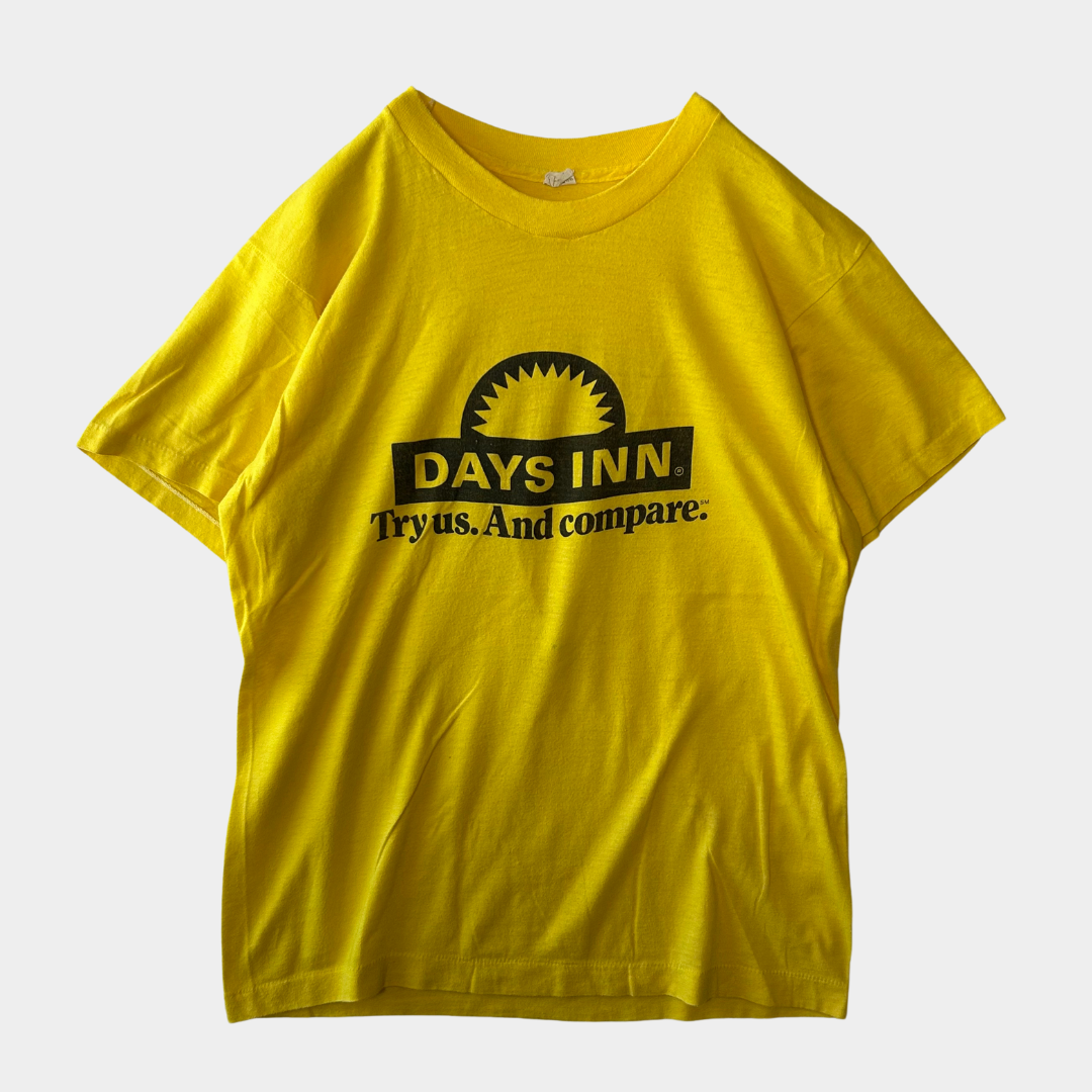80's Screen Stars DAYS INN ホテル 企業Tシャツ 黄色(L)/A6363T-SO