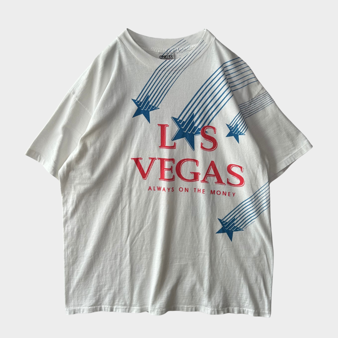 90's ONEITA LAS VEGAS ALWAYS ON THE MONEY 星プリントT 白(XL )/B1961T-SO