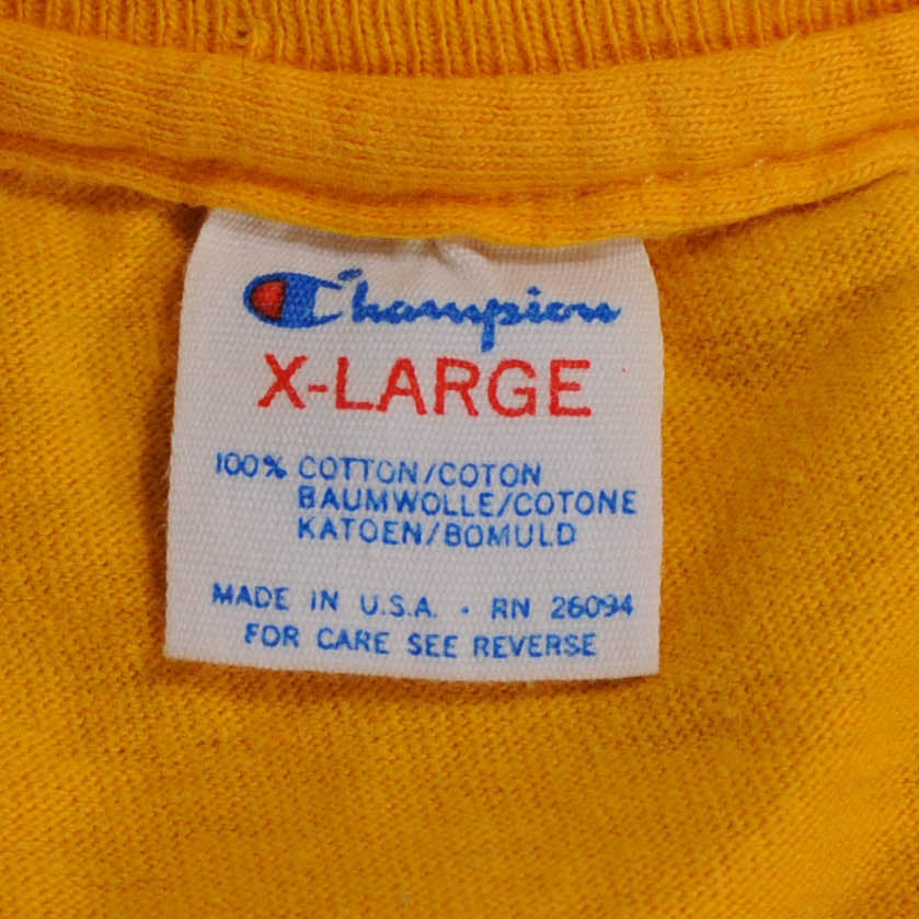 80's champion BOSTON DOLLEGE Tシャツ 黄 (XL)/A2809T-SO