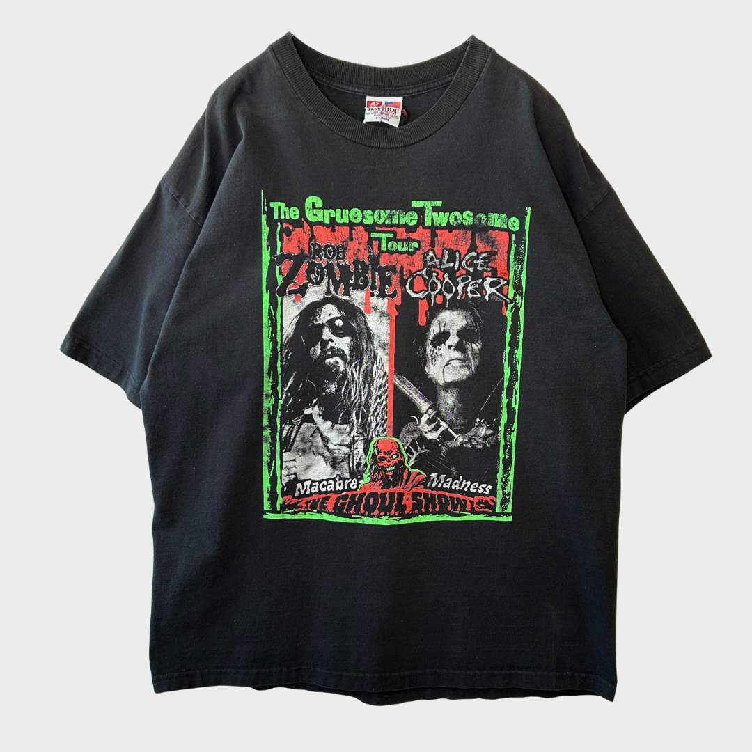 00's ROB ZONBIE&ALICE COOPER ツアーTシャツ バンドT 黒(XL)/A6461T-SO