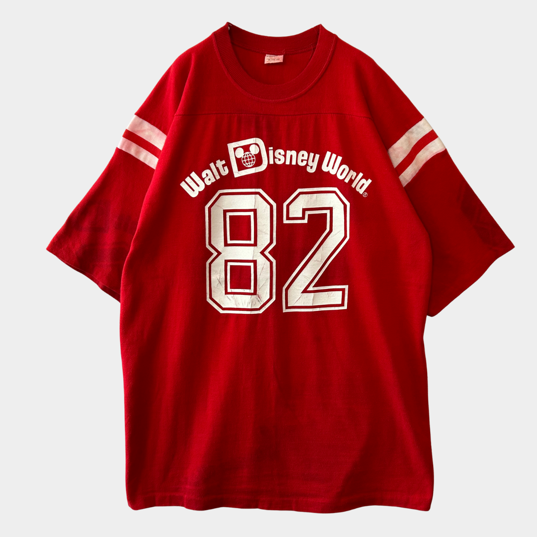 80's Collegiate Pacific Walt Disney World ディズニー フットボールT 赤(XL)/A7186T-SO