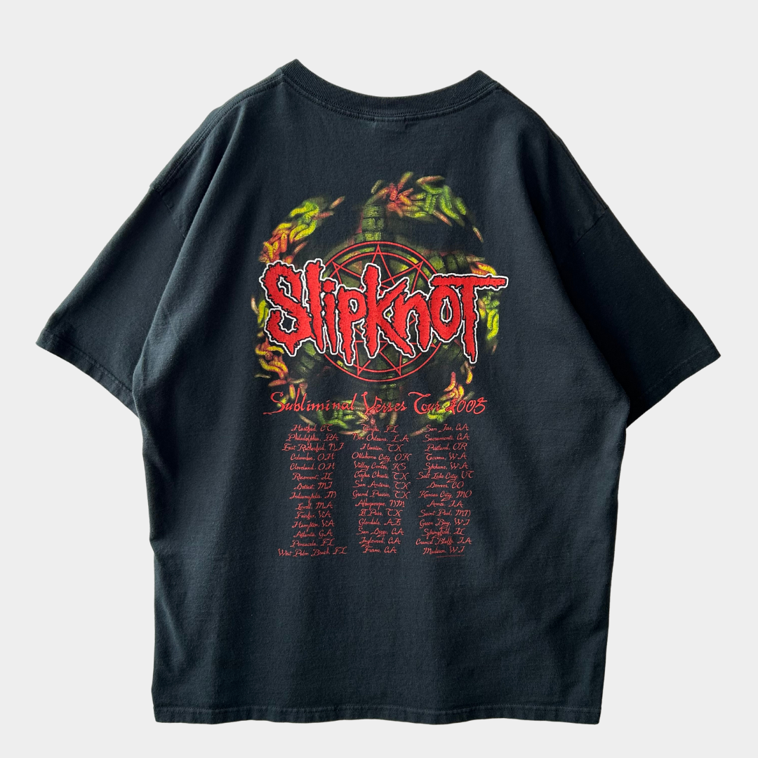00's SlipKnot スリップノット"Subliminal Verses"Tour2005 ツアーT 黒(XL)/A6526T-SO
