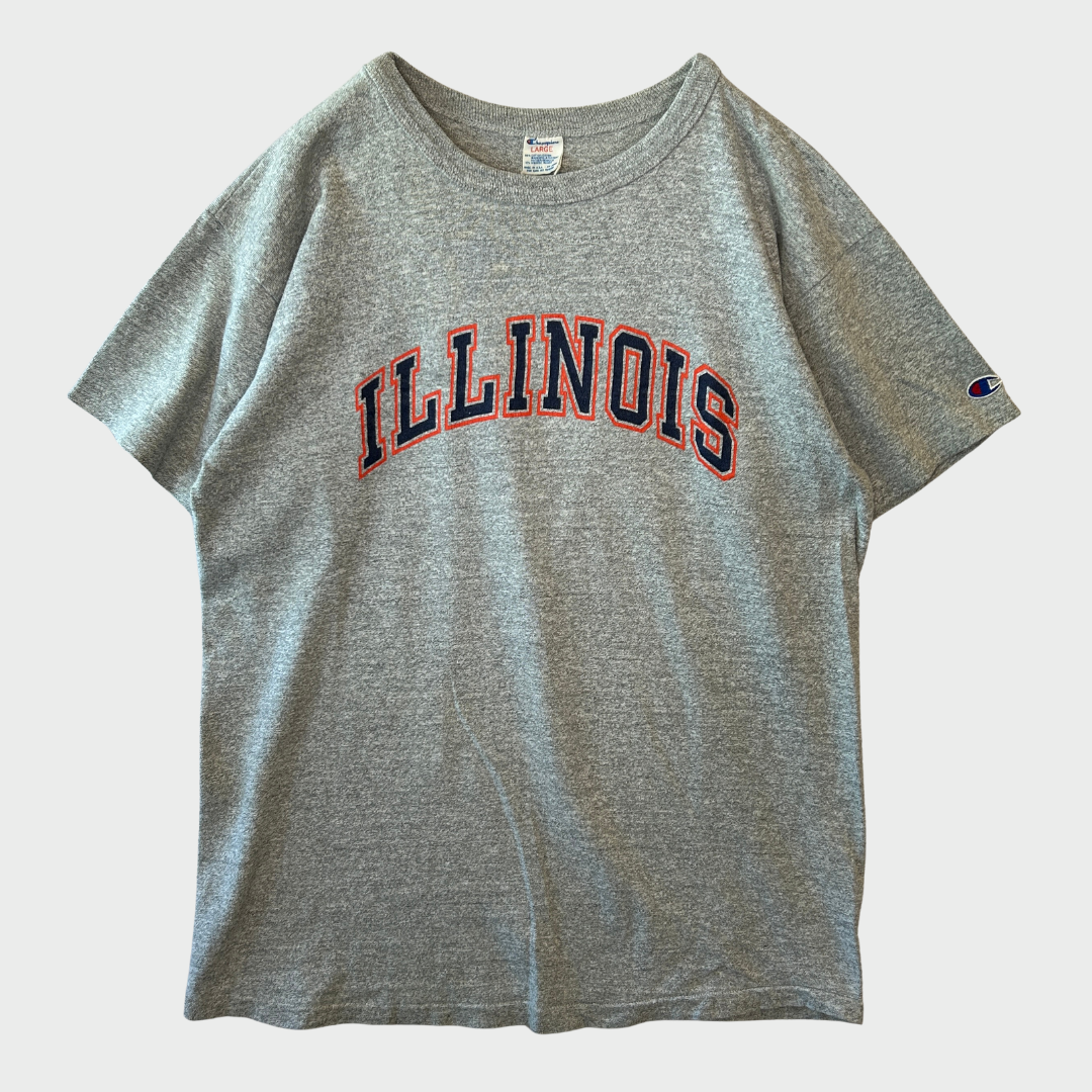 80's Champion ILLINOIS イリノイ大学 カレッジTシャツ グレー (L)/B2783T-SO