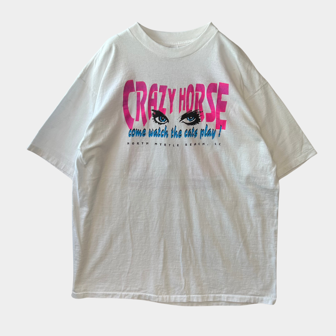 90's CRAZY HOUSE "come watch the cats play !" T-shirt (XL)/B2034T-SO